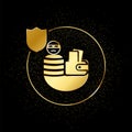 business, money, insurance, robbery gold icon. Vector illustration of golden particle background