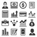 Business, Money and Management Icons Set. Vector Royalty Free Stock Photo