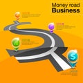 Business money road infographic