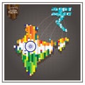 Business money rupee Spending india dotted lines the map gray Royalty Free Stock Photo
