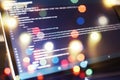 IT business.Monitor closeup of function source code. Project managers work new idea