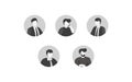 Business monochrome avatars. Business characters in formal jackets and ties with stylish hairstyles.