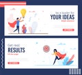 Business Motivation Header Banner Trendy Flat Set Royalty Free Stock Photo