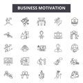 Business motivation line icons, signs, vector set, outline illustration concept