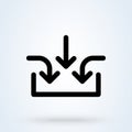 Business multiple inputs icon. Aggregate inputs symbol. Business process illustration