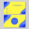 Business Name Card Design Blue Yellow