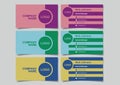 Business Name Card with Two-Colored Retro Design Mockup Set Vector Illustration