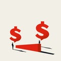 Business negotiation and deal making vector concept. Symbol of confrontation, money talk, meeting.