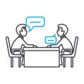 Business negotiations linear icon concept. Business negotiations line vector sign, symbol, illustration.