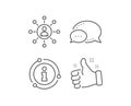Business networking line icon. Teamwork sign. Vector