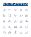 Business networking line icons signs set. Design collection of Networking, Business, Relationships, Connections