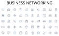 Business networking line icons collection. Collaborate, Alliance, Joint venture, Synergy, Cohesion, Jointly, Coauthor