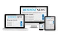 Business news feed on mobile devices