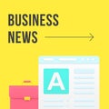 Business news internet browser announce social media post design template 3d realistic vector