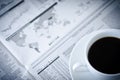 Business Newspaper and Coffee Royalty Free Stock Photo