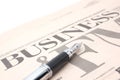 Business newspaper and pen Royalty Free Stock Photo