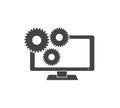 Business object vector icon. System performance tuning, management on white isolated background
