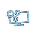 Business object vector icon. System performance tuning, management on white isolated background