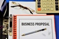 Business proposal. - label text on the Manager`s letterhead.