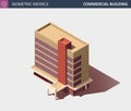 Business Office or Commercial Building - Vector Isometric Illustration.