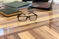 business office glasses on the table