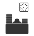 Business office fizzle out worker flat icon isolated on white