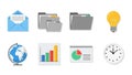Business and Office Flat Design Icon Set for Web and Presentations Royalty Free Stock Photo
