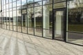 Business office glass exterior architecture building outside landmark urban view simple background object with reflection of Royalty Free Stock Photo