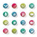 Business and Office icons over colored background Royalty Free Stock Photo