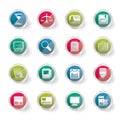 Business and office Icons over colored background Royalty Free Stock Photo