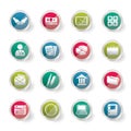 Business and office icons over colored background Royalty Free Stock Photo