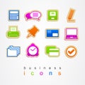 Business Office icons set logo sign illustration Royalty Free Stock Photo