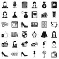 Business office icons set, simple style Royalty Free Stock Photo