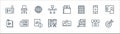 business and office line icons. linear set. quality vector line set such as target, search, stationery, note, smartphone, global,