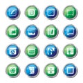 Business, Office and Mobile phone icons over colored background Royalty Free Stock Photo