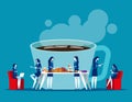 Business office people on coffee break. Concept business relax vector illustration, Office lunch time Royalty Free Stock Photo