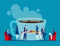 Business Office People On Coffee Break. Concept Business Relax Vector Illustration, Office Lunch Time