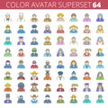 Business, office, profession and occupation vector colorful avatar set.