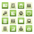 Business and Office Realistic Internet Icons over color background Royalty Free Stock Photo