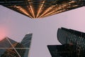 Business office skyscrapers with twilight sky Royalty Free Stock Photo