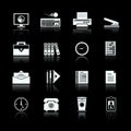 Business office supplies pictograms set