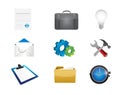business office tools icon set illustration Royalty Free Stock Photo