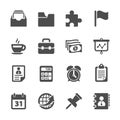 Business and office work icon set, vector eps10 Royalty Free Stock Photo