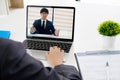 Online job interview. Online conference. Business online. Royalty Free Stock Photo