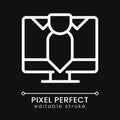 Business online pixel perfect white linear icon for dark theme