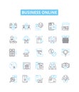 Business online vector line icons set. Online, Business, E-commerce, Entrepreneur, Digital, Sales, Networking