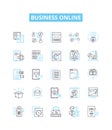 Business online vector line icons set. Online, Business, E-commerce, Entrepreneur, Digital, Sales, Networking