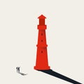 Business opportunity and vision vector concept. Symbol of lighthouse, Business consulting. Minimal illustration. Royalty Free Stock Photo