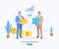 Business optimize conceptual background. Businessman holding jigsaw puzzle concept