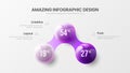 Business 3 option infographic presentation vector 3D colorful balls illustration. Corporate marketing data report design layout. Royalty Free Stock Photo
